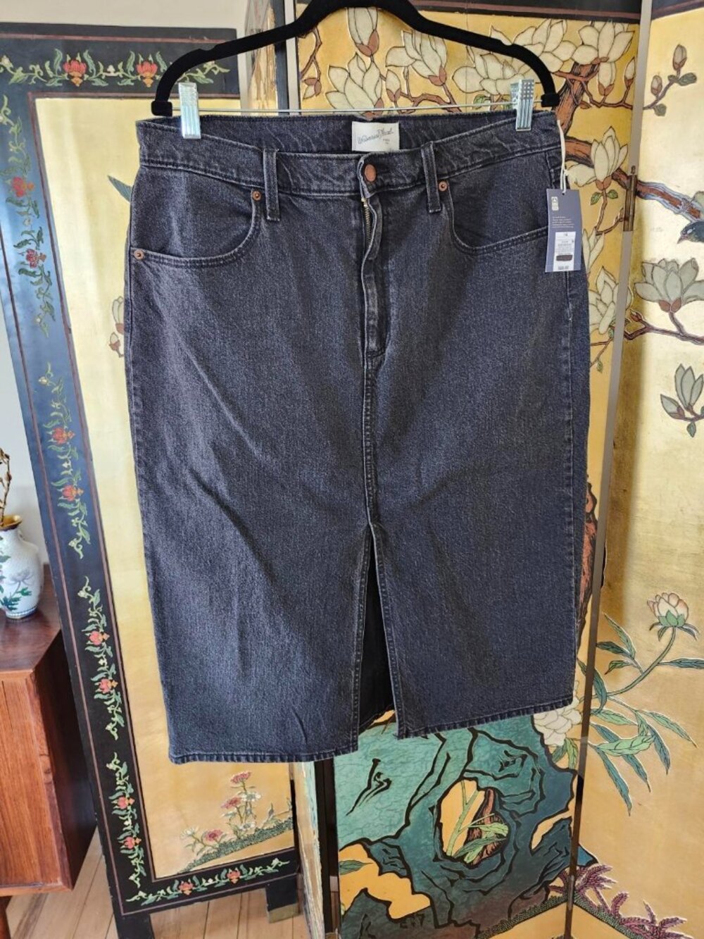 Black denim pencil skirt (14)